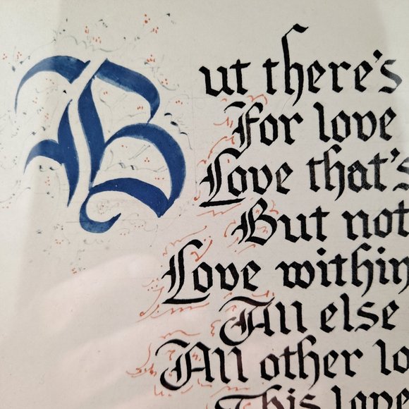 "Love Within Family" Calligraphy Framed Vintage - Picture 3 of 8